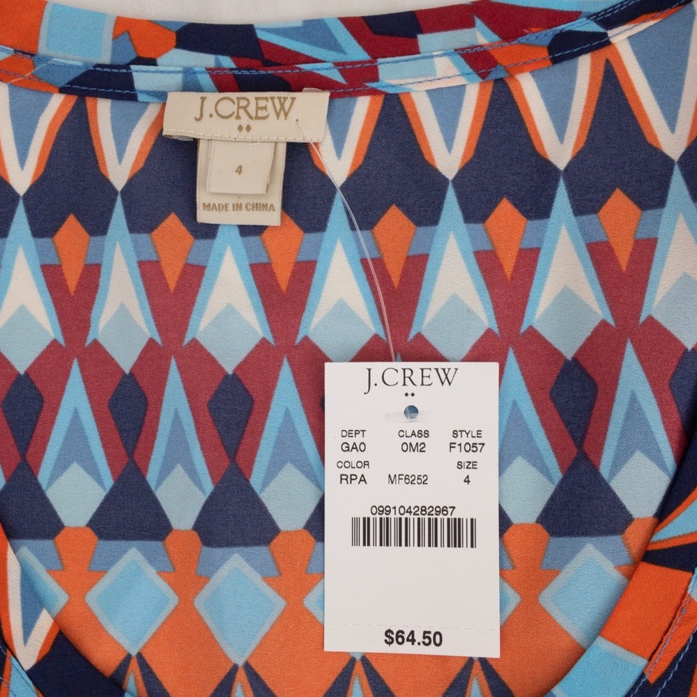 J. Crew Factory • Multi-Color Geometric Print Top - Picture 5 of 5
